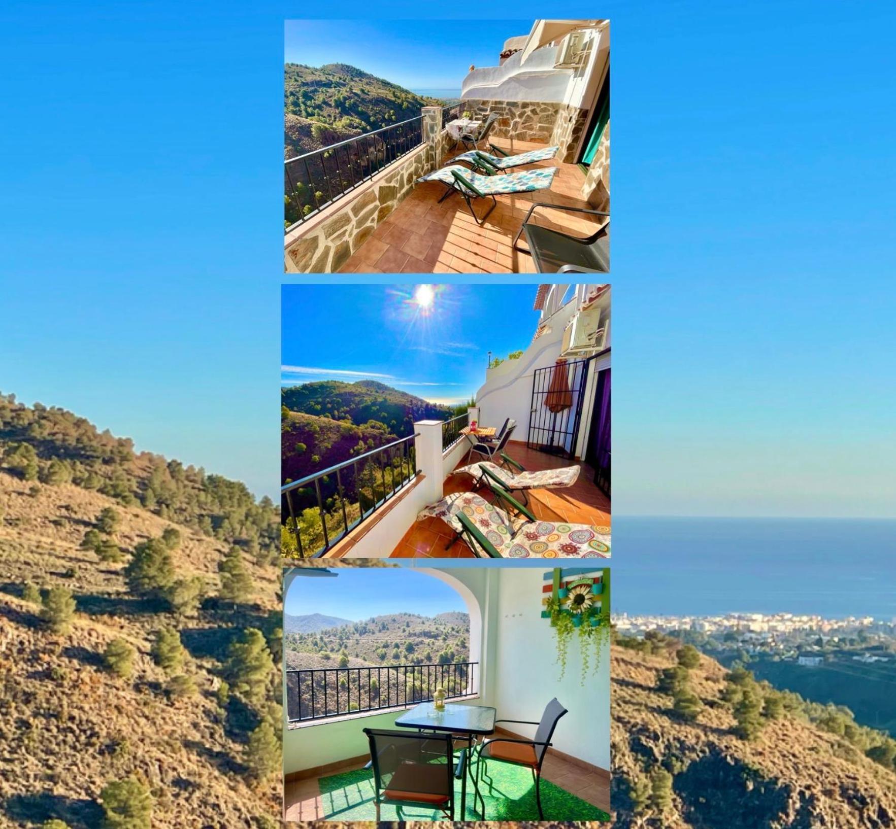 Apartamentos Axarquia , Frigiliana, Terraza Privada Con Vistas A La Montana Rio Y Al Mar Eksteriør bilde